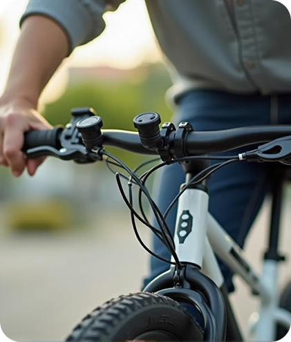 Person riding a bicycle on a sunny day