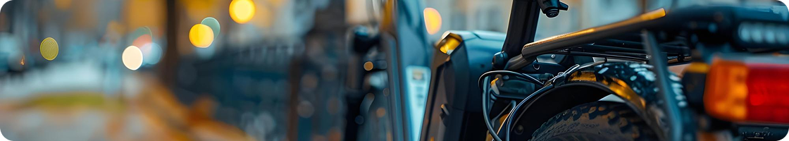 Bicycle detail in city lights